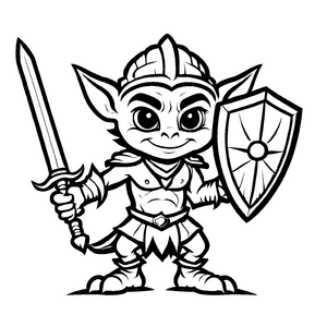 Farbenfrohes Goblins-Malbild für kleine Künstler