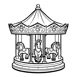 Interessante Kirmes-Ausmalvorlage für Kinder