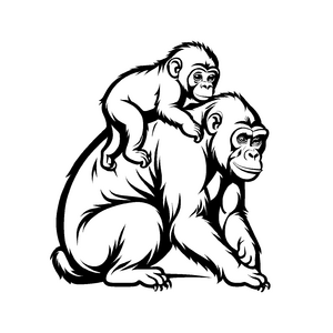 Niedliches Gorillas-Malbild für Groß und Klein