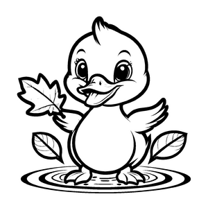Märchenhaftes Enten-Bastelmotiv für kreative Malstunden