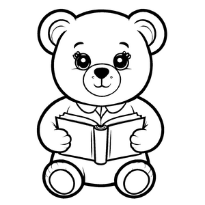 Liebevolles Teddybären-Ausmalbild für Groß und Klein