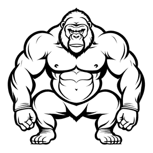 Magische Gorillas-Malvorlage zum Ausmalen