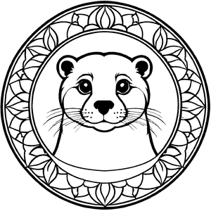 Lustiges Otter-Malbild zum künstlerischen Entfalten