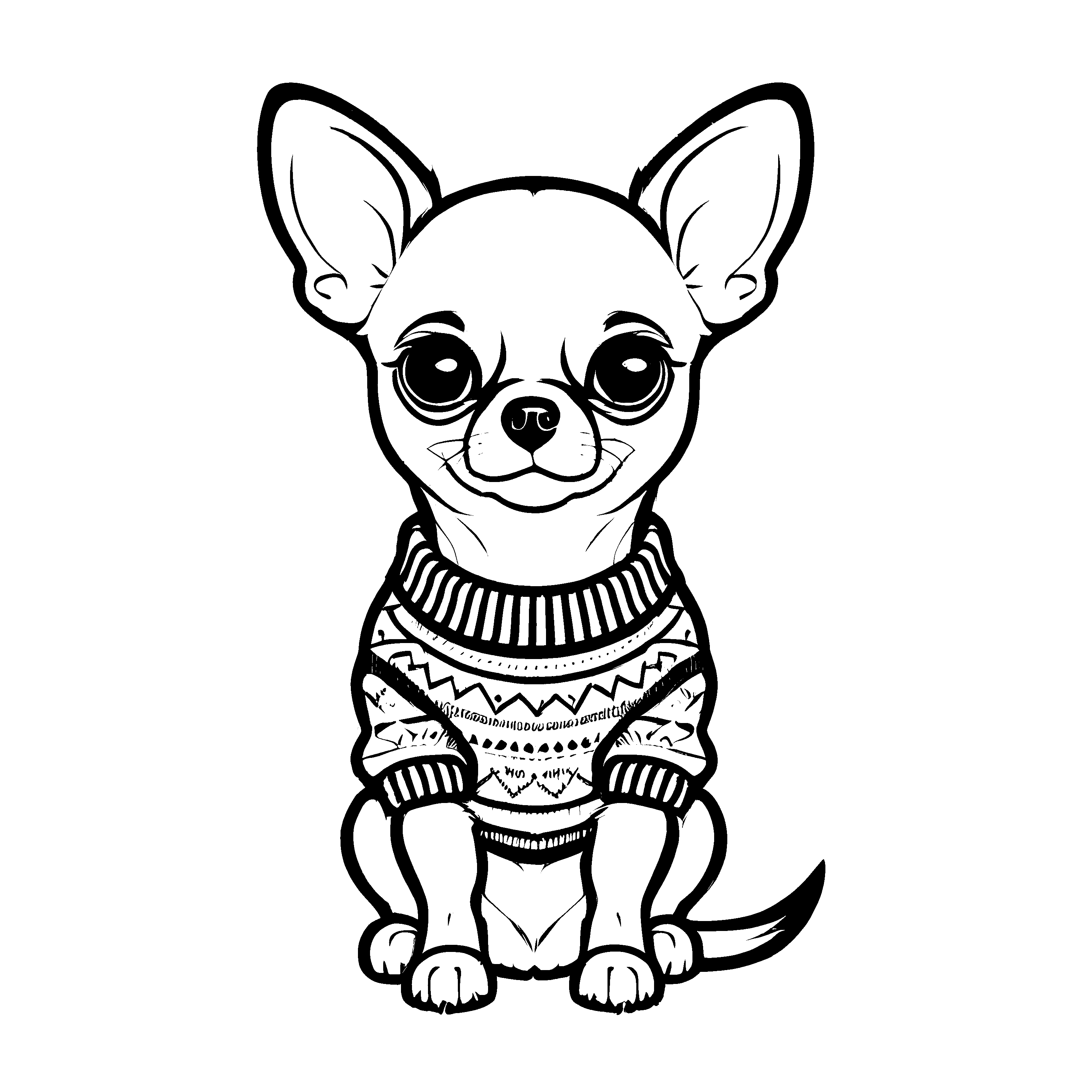 Niedliches Chihuahuas-Malbild für die ganze Familie