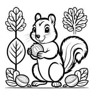 Magisches Eichhörnchen-Malbild für die ganze Familie