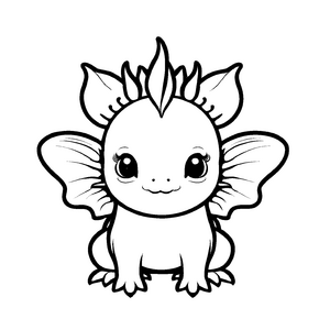 Einfaches Axolotl-Ausmalbild für kreative Kids