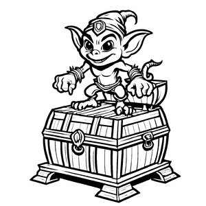 Einzigartige Goblins-Ausmalvorlage zum Basteln und Malen