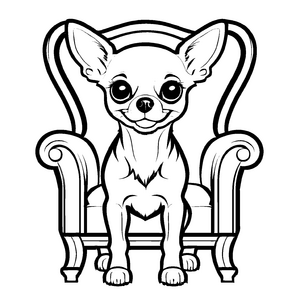 Niedliches Chihuahuas-Malbild zum kreativen Gestalten