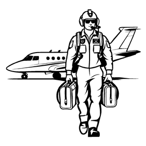 Detailreiches Piloten-Bastelmotiv zum kreativen Gestalten
