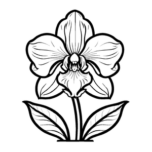 Besondere Orchideen-Ausmalvorlage für den Bastelspaß
