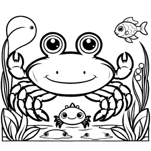 Lustiges Krebse-Ausmalbild für kreative Kids