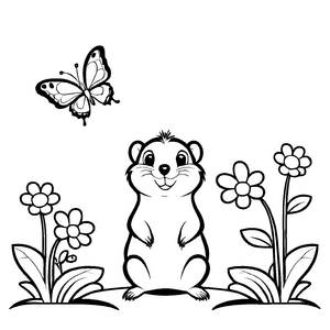Fröhliches Maulwürfe-Bastelmotiv für Kinder