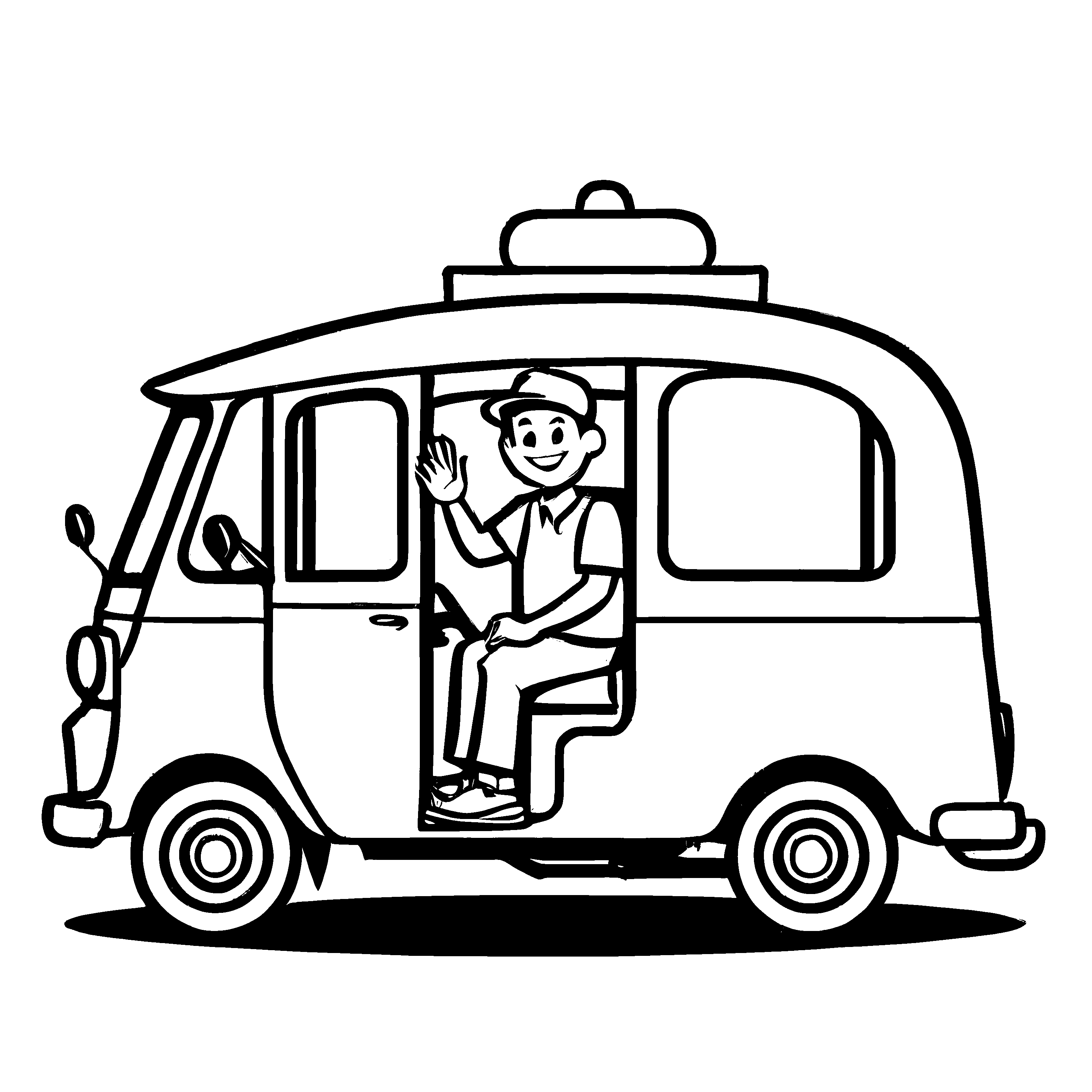 Wunderbares Tuk-Tuks-Ausmalbild für kreative Kids