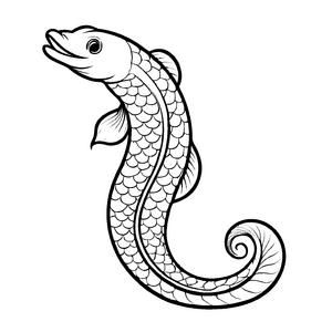 Lustige Aale-Ausmalvorlage für die ganze Familie