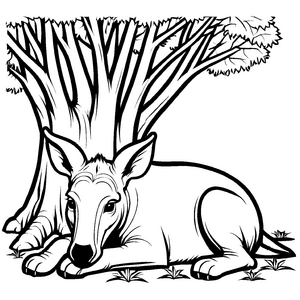 Kindgerechtes Erdferkel-Ausmalbild zum fantasievollen Ausmalen