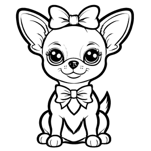 Farbenfrohes Chihuahuas-Malbild für kleine Künstler