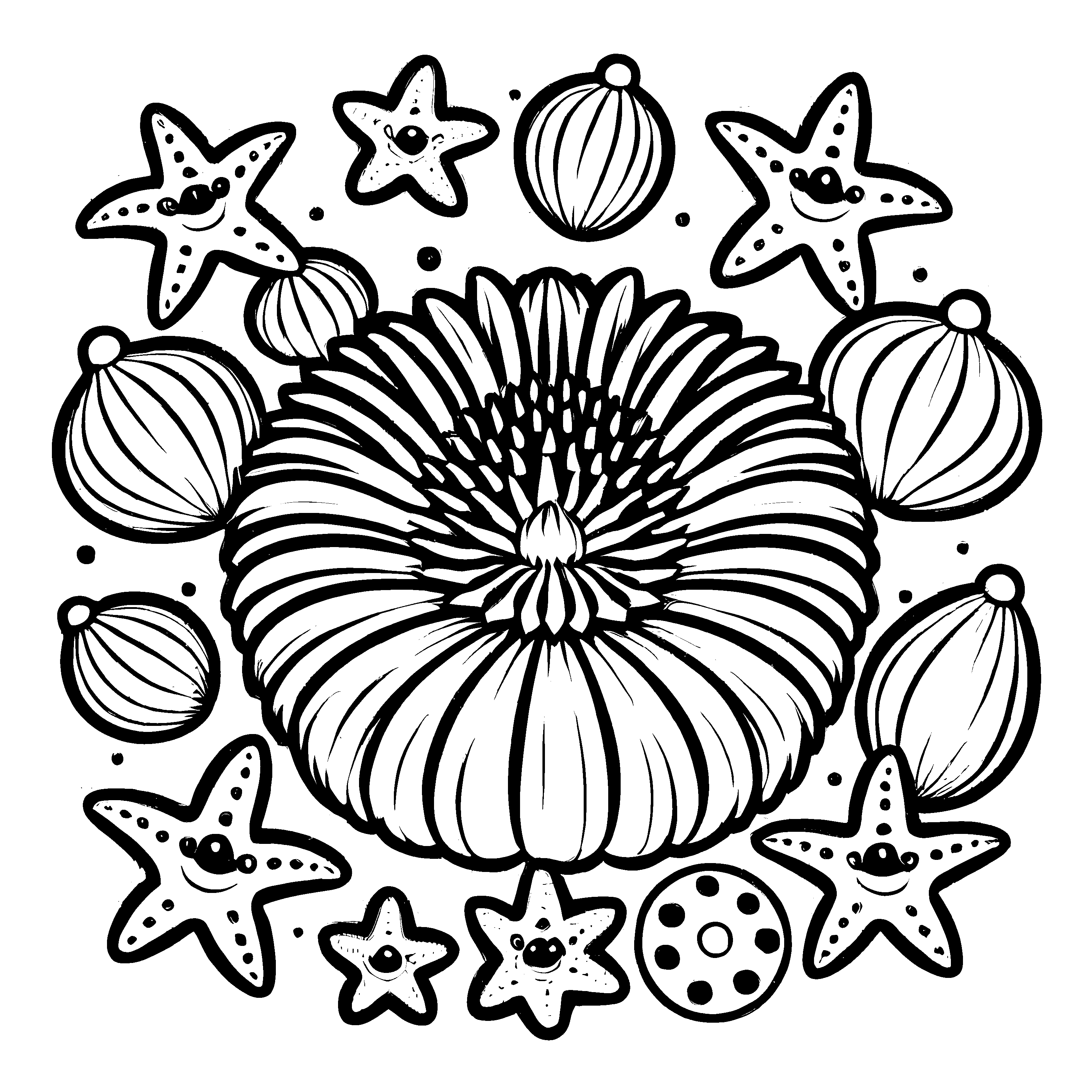 Wunderbare Seeigel-Ausmalvorlage für kleine Künstler