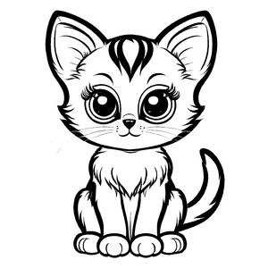 Fröhliches Kitten-Ausmalbild für Groß und Klein