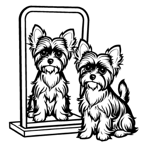 Süßes Yorckshire Terrier-Ausmalbild für kreative Kids