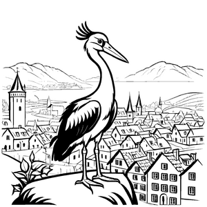 Süßes Störche-Malbild für spannende Malzeit