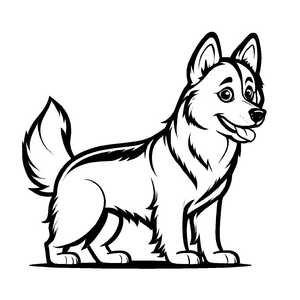 Märchenhaftes Huskys-Ausmalbild zum Ausmalen