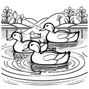 Wunderschönes Enten-Malbild zum kreativen Gestalten