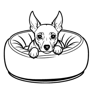 Einzigartiges Zwergpinscher-Bastelmotiv zum Ausmalen