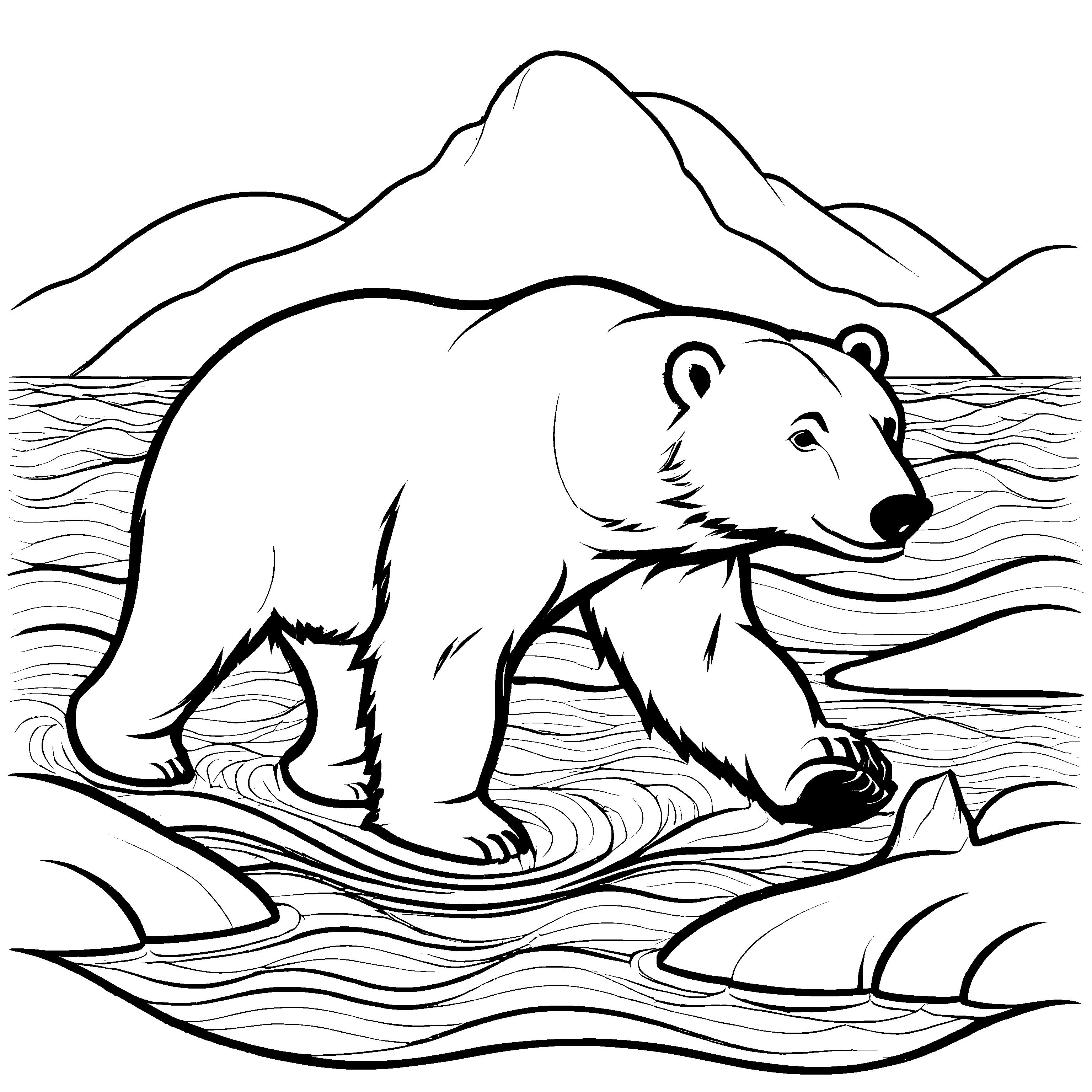 Interessantes Eisbären-Malbild für die ganze Familie