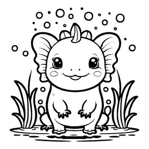 Fröhliches Axolotl-Bastelmotiv für den Bastelspaß