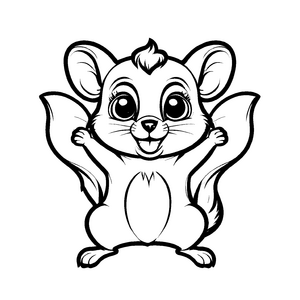 Wunderschönes Flughörnchen-Malbild für kreative Momente