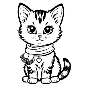 Farbenfrohes Kitten-Malbild für spannende Malzeit