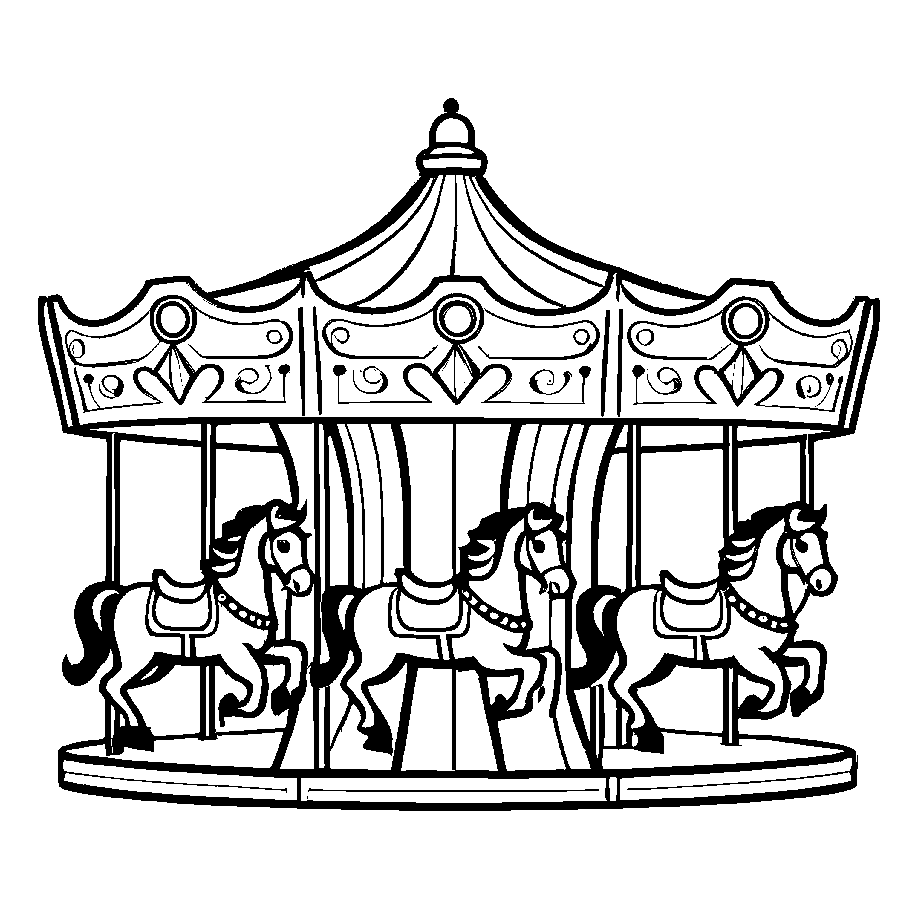 Detailreiches Kirmes-Bastelmotiv für kreative Kids
