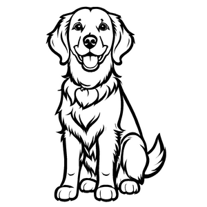 Süße Golden Retriever-Ausmalvorlage für kleine Künstler
