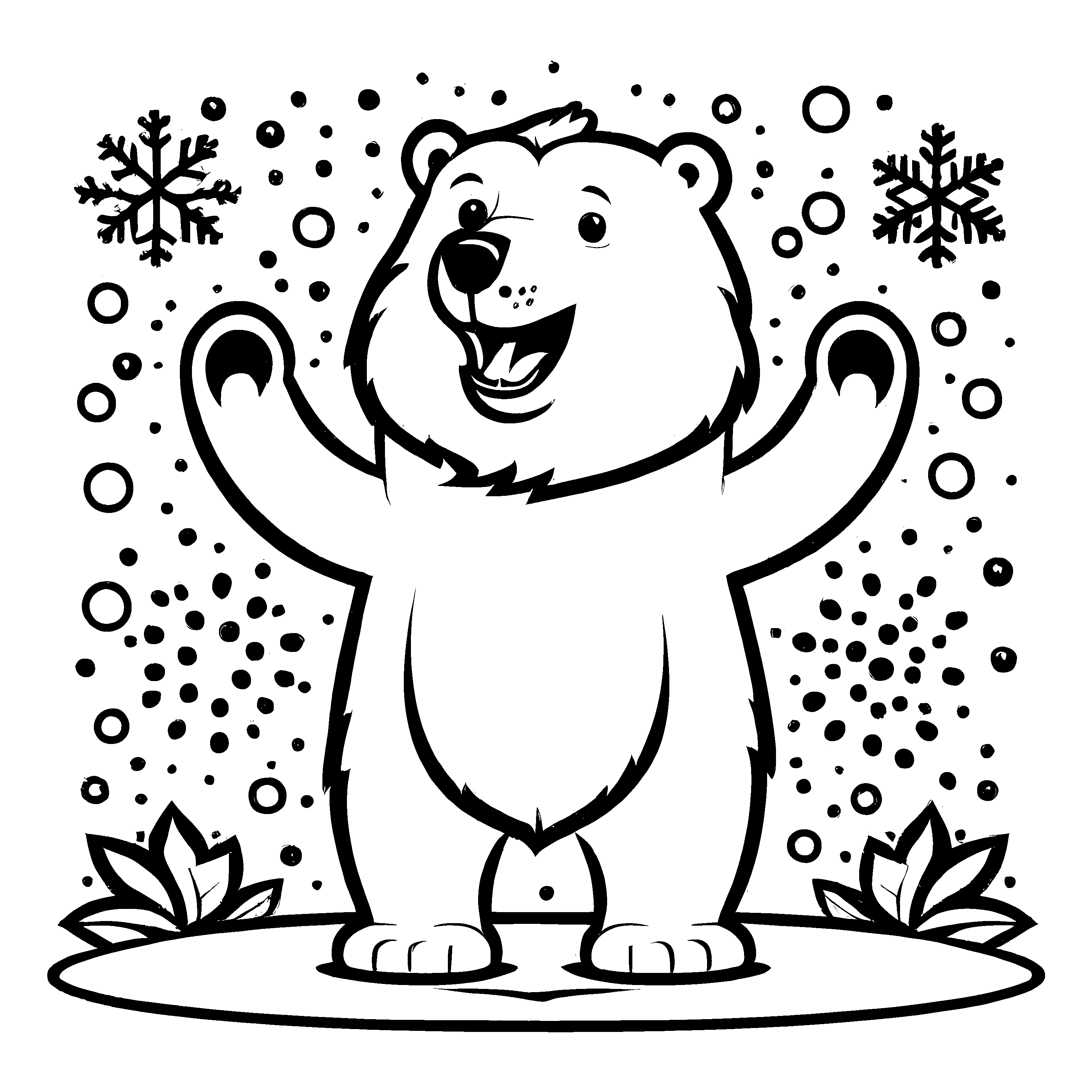 Spannendes Eisbären-Bastelmotiv zum künstlerischen Entfalten