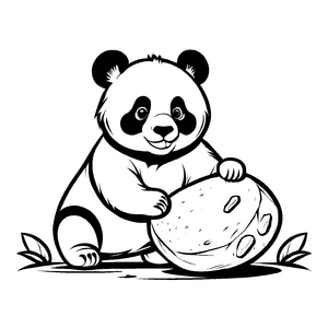 Lustiges Pandabären-Ausmalbild für die ganze Familie