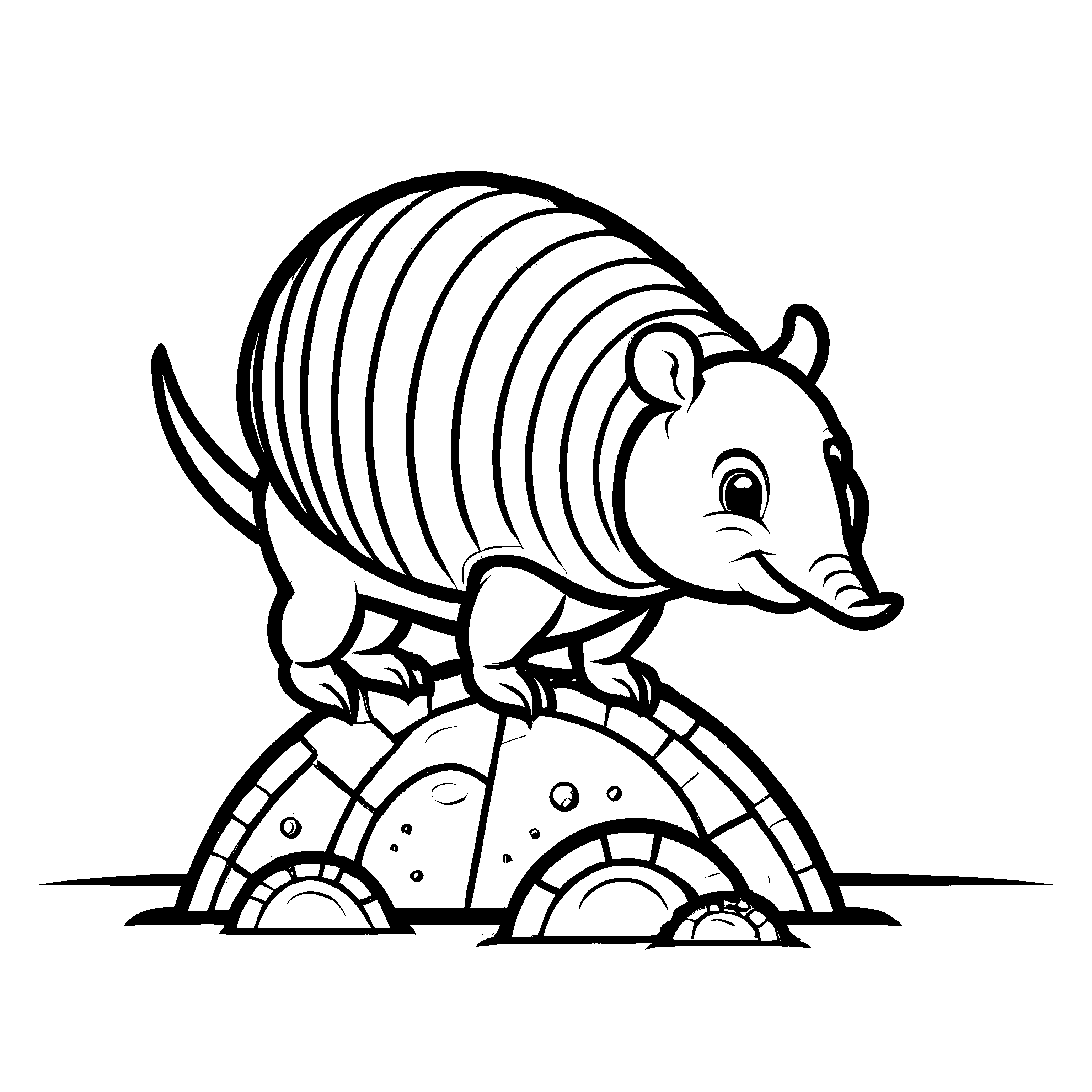 Detailreiche Gürteltiere-Malvorlage zum Entdecken und Gestalten