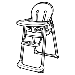 Hochstühle mit verstellbarem Sitz und Rollen Ausmalbild für kleine Entdecker