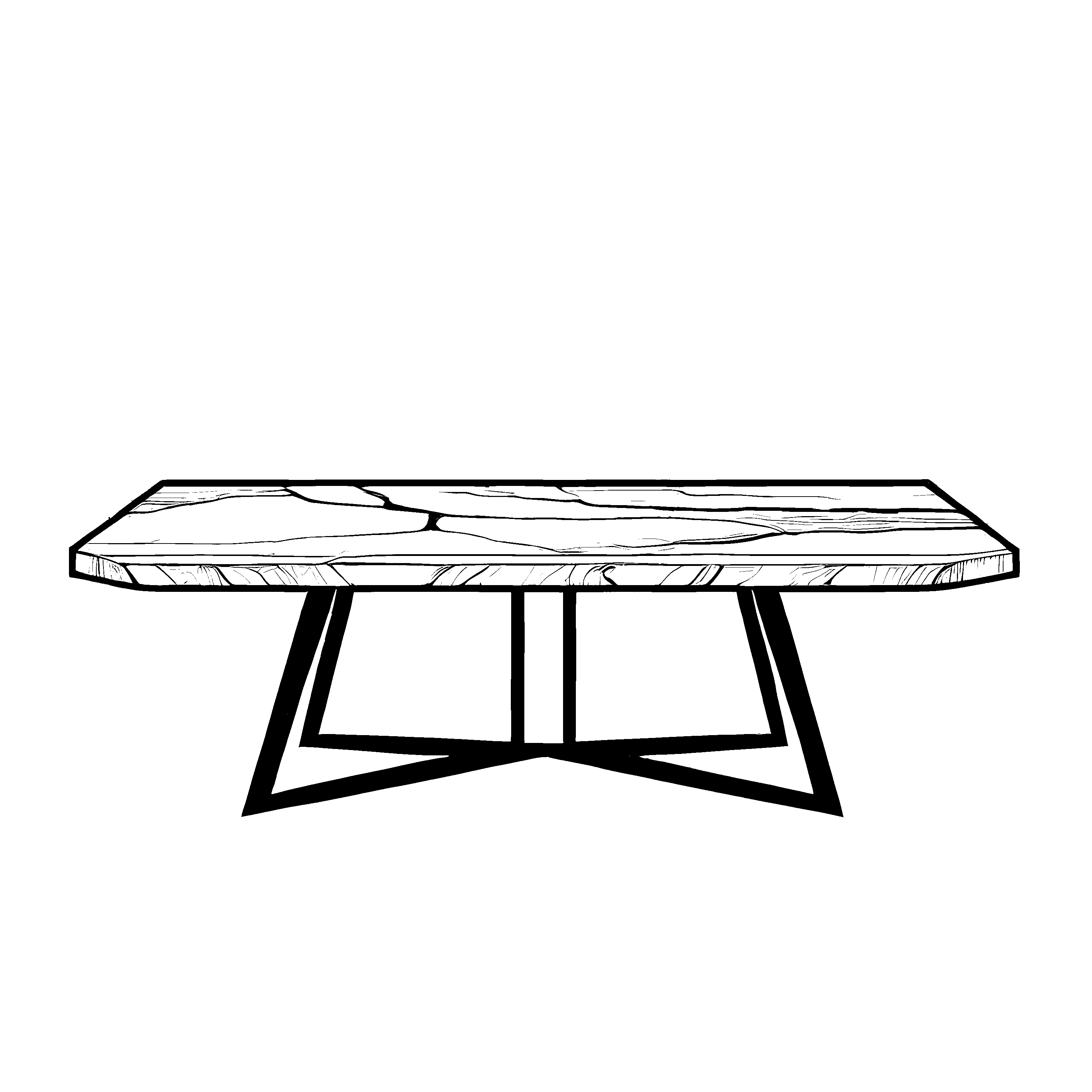 Modischer Designertisch mit kreativem Schnitt Ausmalbild für kreative Köpfe