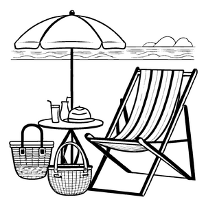 Tolles Strandliegen-Bastelmotiv für Groß und Klein