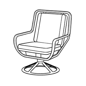 Stylischer Drehstuhl im minimalistischen Design Ausmalvorlage für kleine Schlauerer