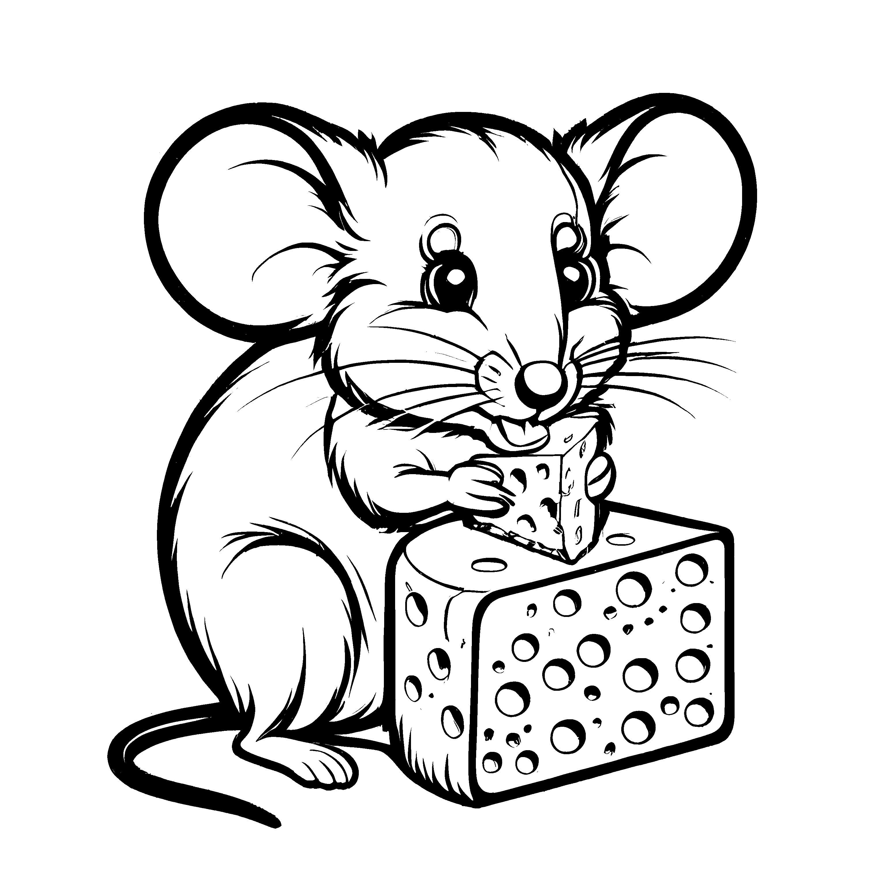Zauberhafte Käse-Ausmalvorlage für Kinder