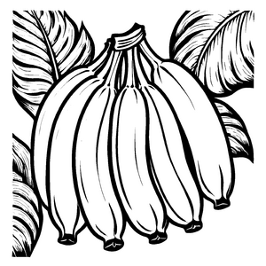 Bananenbund mit prächtigen Blättern Ausmalbild für kreative Kinder