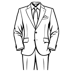 Schicker Anzugträger mit eleganter Krawatte Malvorlage für modebewusste Kreativlinge