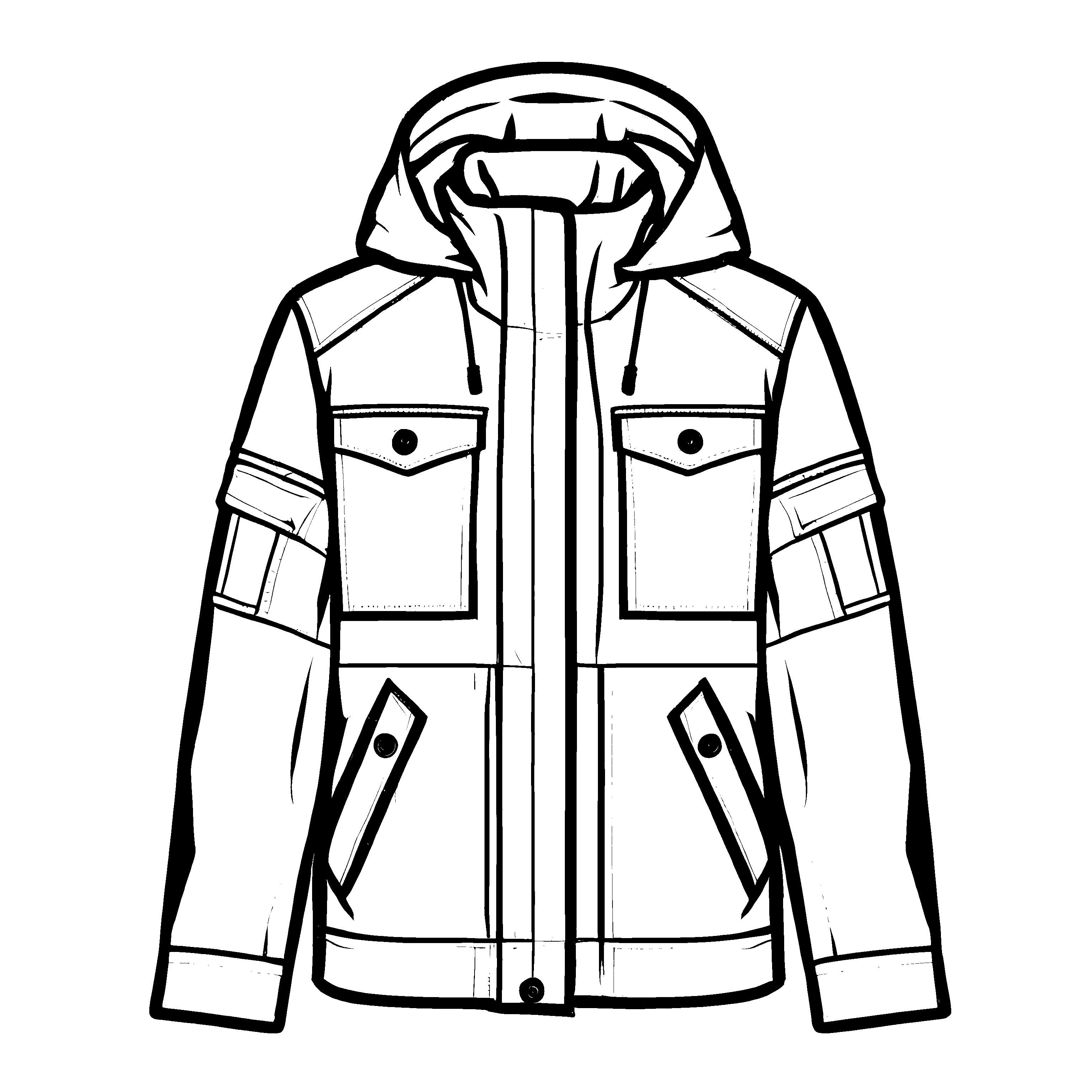 Stylische Herrenjacke mit praktischen Taschen Ausmalvorlage für coole Trendsetter