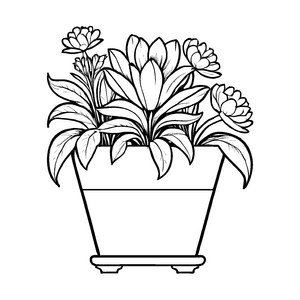 Tolles Blumenkübel-Bastelmotiv für Kinder