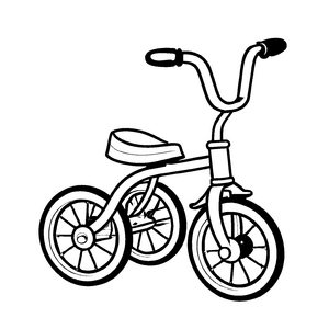 Schickes Fahrrad mit großen Rädern und bunten Lenker Malvorlage für kreative kleine Radfahrer