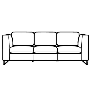 Drei-Sitzer Designer-Sofa im minimalistischen Stil Ausmalbild für kreative Köpfe