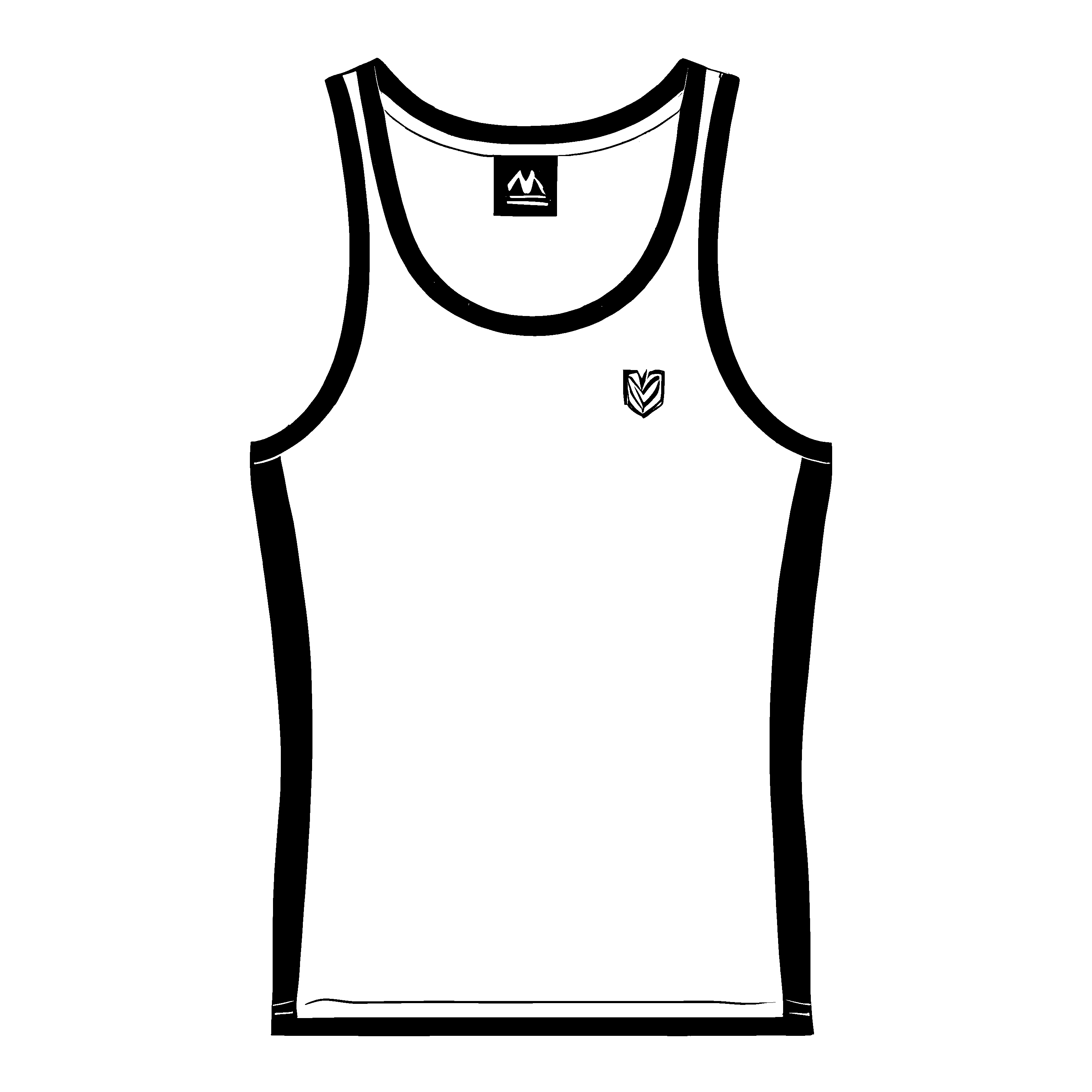 Stylisches Tanktop mit coolem Emblem Ausmalbild für modebewusste Jungs
