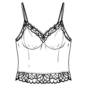 Bezauberndes Damen-Top mit filigrösem Spitzenmuster Ausmalbild für elegante Fashionistas