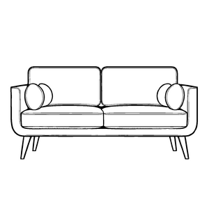Kreative Couch mit quadratischen Armlehnen Malvorlage für neugierige Einrichtungsentdecker